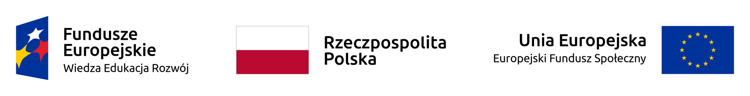 Logotypy informujące o finansowaniu projektu z Unii Europejskiej i Polski